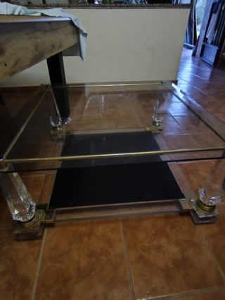 Mesa centro cristal y acrílico