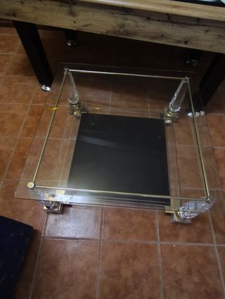 Mesa centro cristal y acrílico