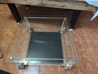 Mesa centro cristal y acrílico