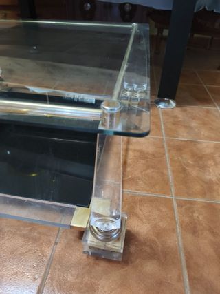 Mesa centro cristal y acrílico