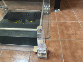 Mesa centro cristal y acrílico