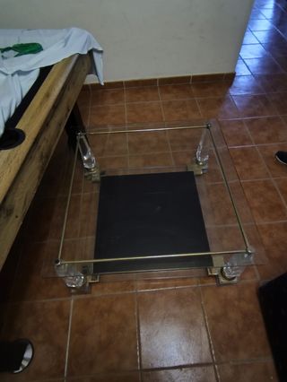 Mesa centro cristal y acrílico