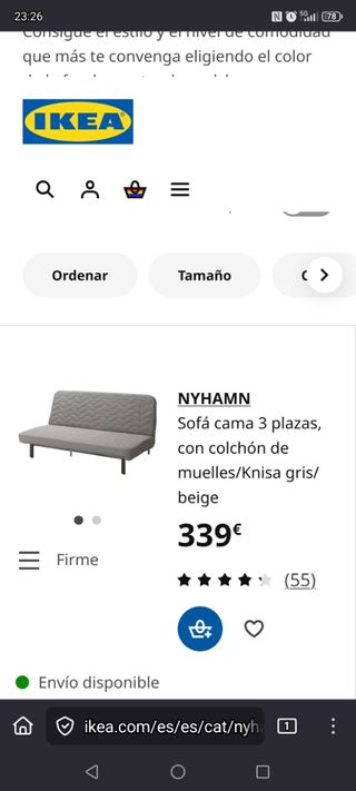 Sofá cama NYHAMN