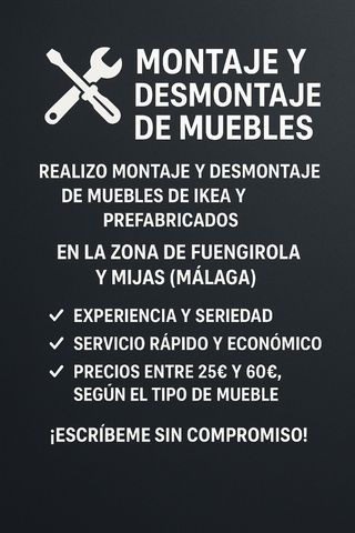 Realizo montaje y desmontaje de muebles de IKEA