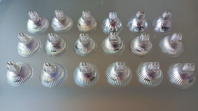 18 Halógenos 50w 12v GU5.3 / MR16 Osram, Sylvania