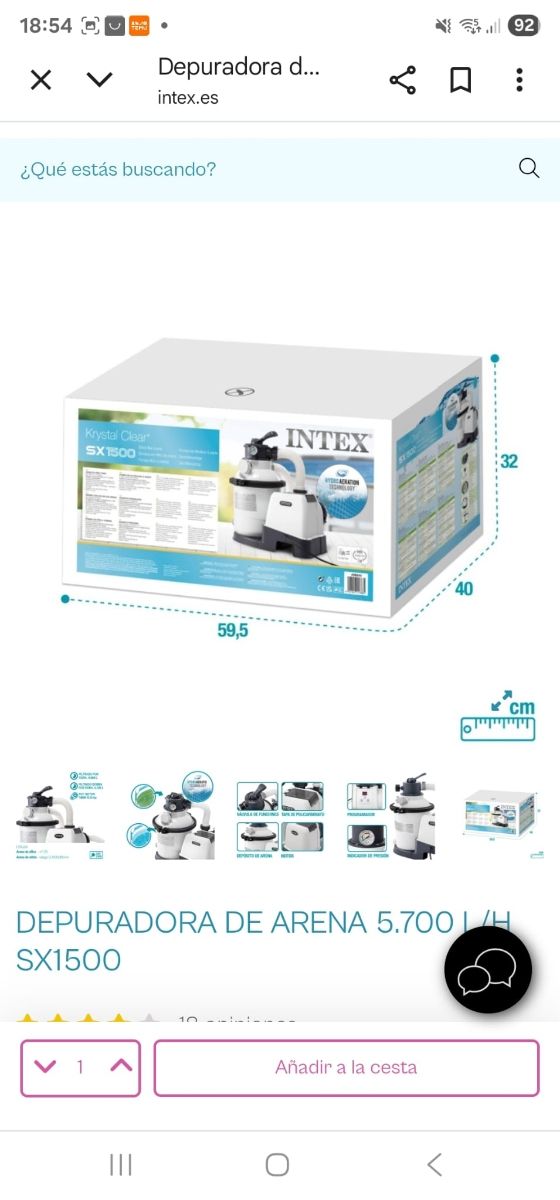 Depuradora INTEX SX1500 - 5700L/h