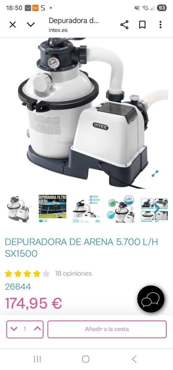 Depuradora INTEX SX1500 - 5700L/h