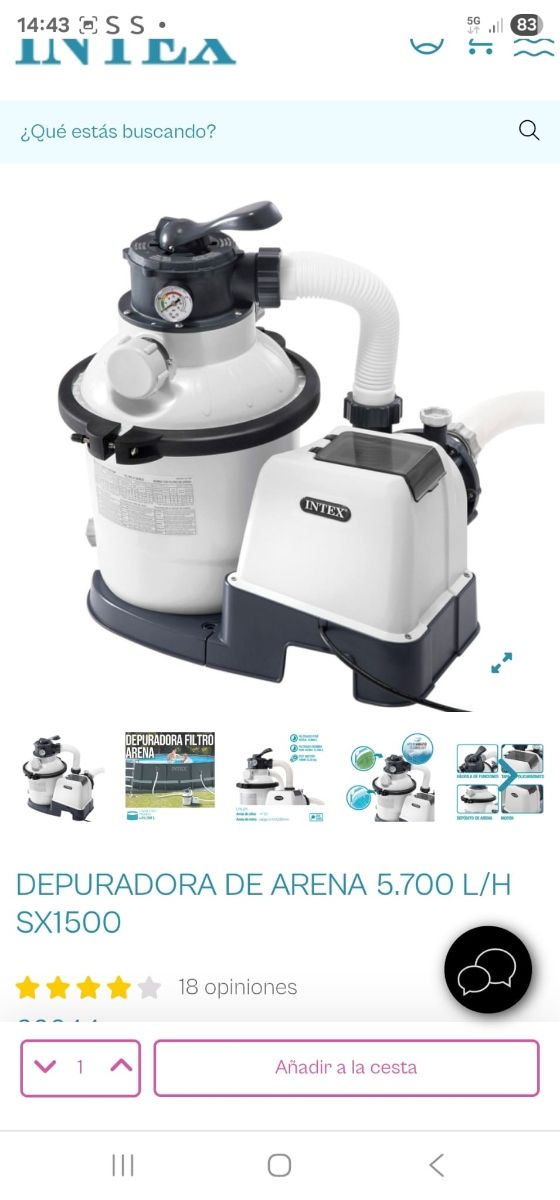 Depuradora INTEX SX1500 - 5700L/h