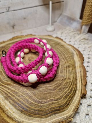 Portaocchiali Macramè Rosa