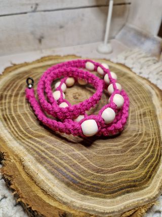 Portaocchiali Macramè Rosa