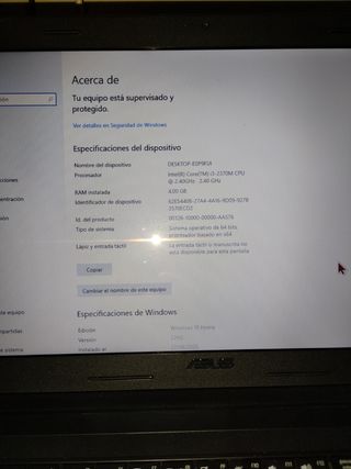 Portátil Asus i3 Negro