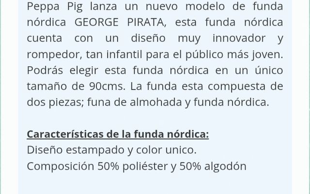 Funda nórdica reversible infantil Peppa Pig pirata