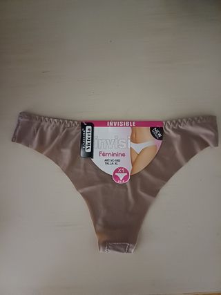 Braga tanga invisible Victoria XL beige