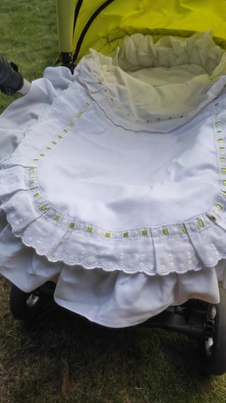 Saco capazo bebé - blanco/verde