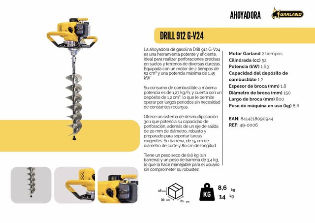 Alquiler Ahoyadora Garland Ibi y alrededores