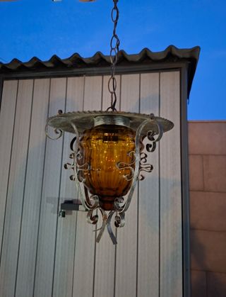 Farol antiguo hierro y cristal