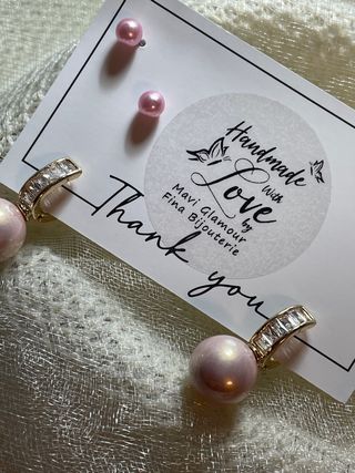 Pendientes perlas rosa Mavi Glamour