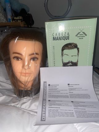 Cabeza maniquí pelo 100% natural