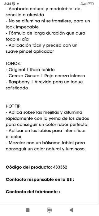 Pintalabios y Colorete