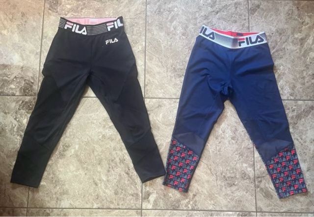 2 Leggins Fila - Negro y Azul