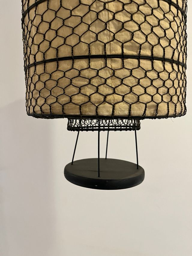 Lámpara techo vintage metal papel