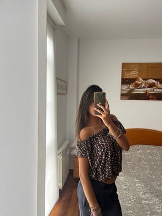 MAGUI Tops florales hombros descubiertos XL nuevo