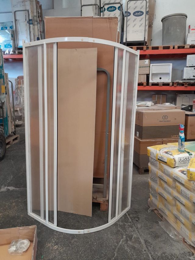 Mampara ducha curva 90x90 - blanca