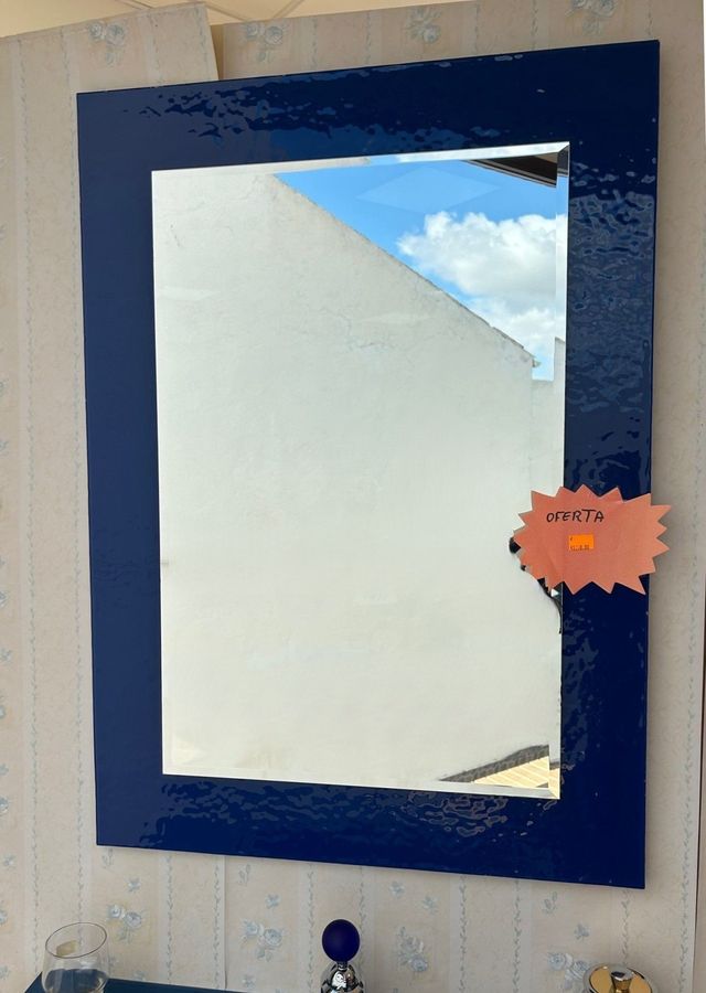 Mueble baño azul - lavabo cristal