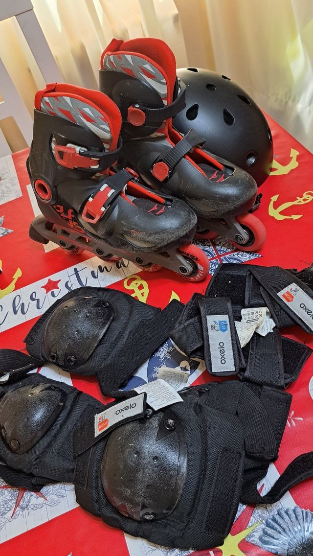 Patines Oxelo, casco y protecciones