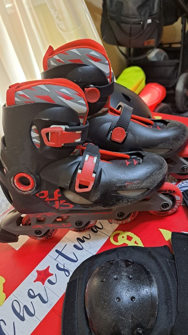 Patines Oxelo, casco y protecciones