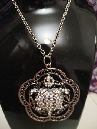 Collar tortuga plata brillante