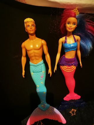 Lote de barbie y ken sirenas. 