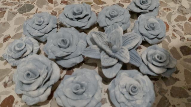 12 Roselline in ceramica