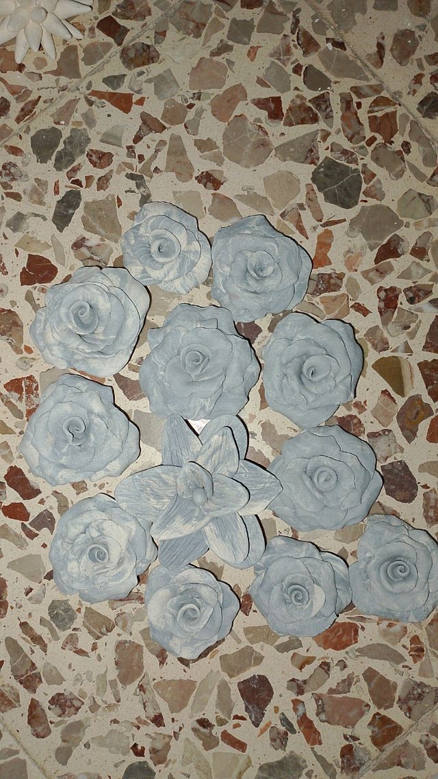 12 Roselline in ceramica