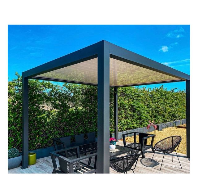 Pergola bioclimática 3x2 motor y luz led, nueva