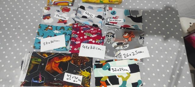 Lote retales de punto, estampado infantil