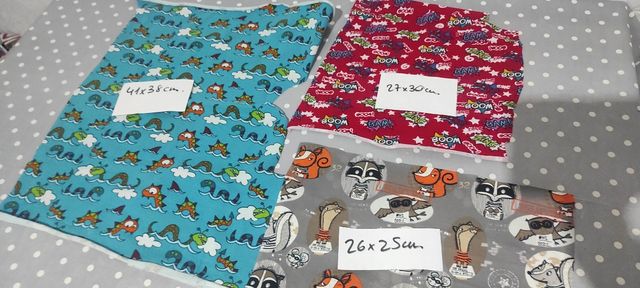 Lote retales de punto, estampado infantil