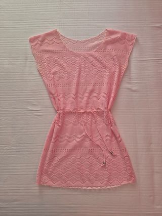 Copricostume vestito mare rosa 