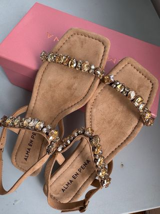 Sandalias Alma en Pena Piel Beige Talla 39