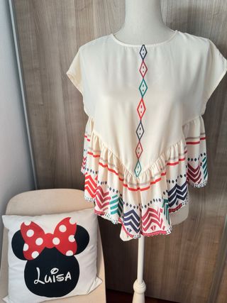 Blusa boho - tribal - beige