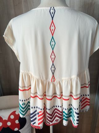 Blusa boho - tribal - beige