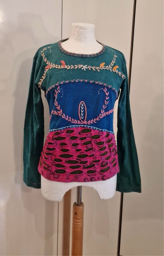 Maglia boho chic patchwork tg M