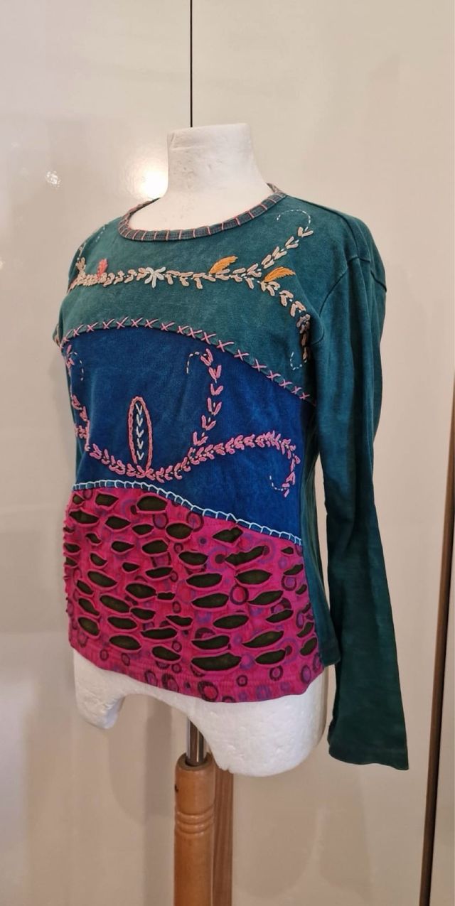 Maglia boho chic patchwork tg M