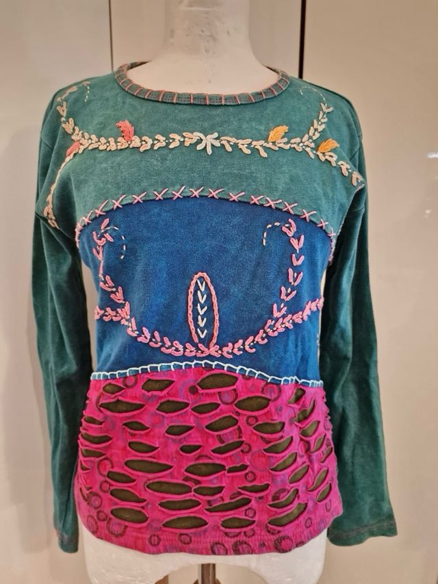 Maglia boho chic patchwork tg M