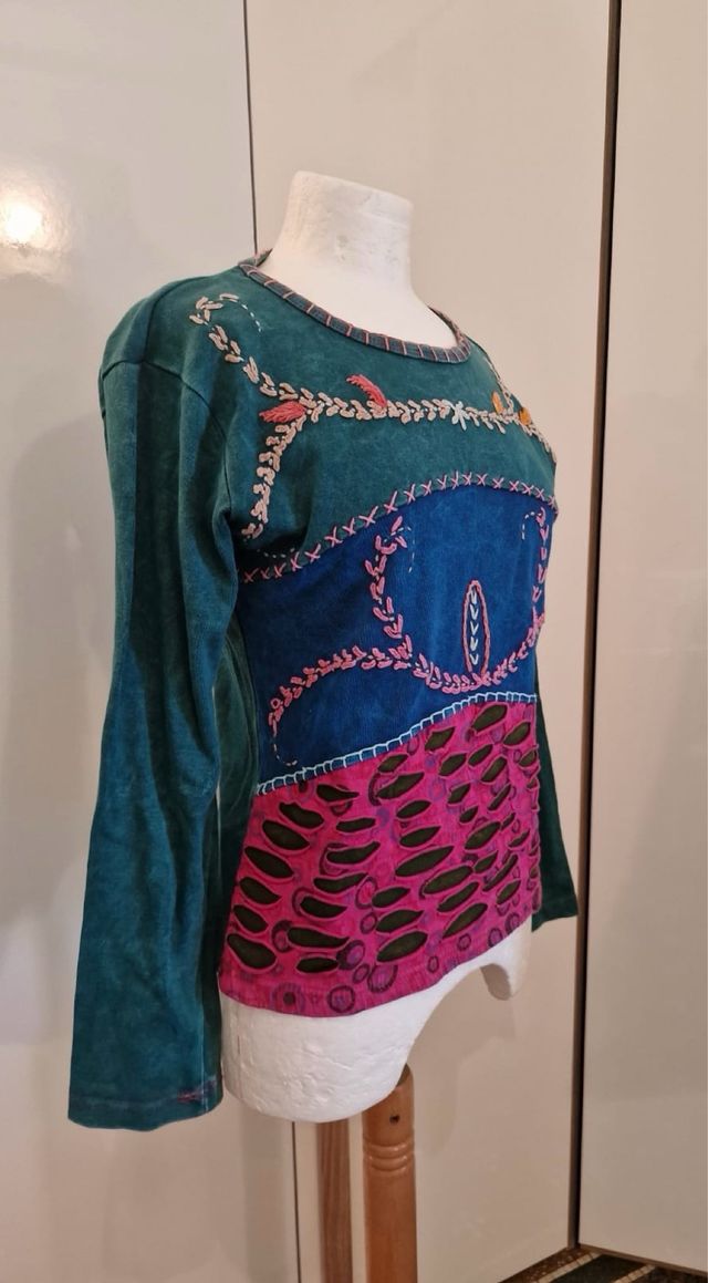 Maglia boho chic patchwork tg M
