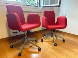 Sillon rojo giratorio ruedas ikea, precio unidad