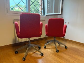 Sillon rojo giratorio ruedas ikea, precio unidad