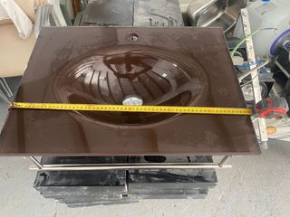 Lavabo cristal marrón 50cm