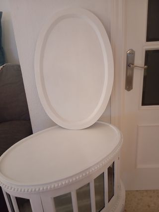 Mueble bar con vitrina blanco