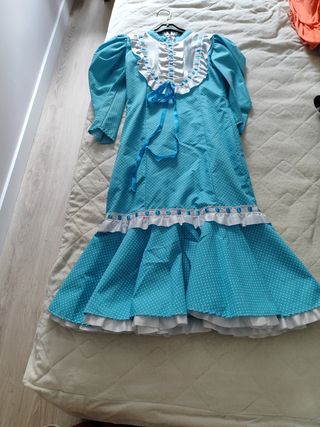 Vestido chulapa lunares turquesa